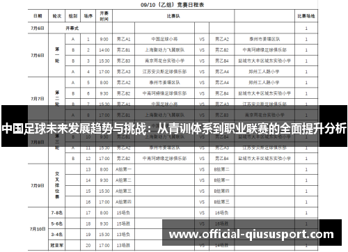 中国足球未来发展趋势与挑战:从青训体系到职业联赛的全面提升分析